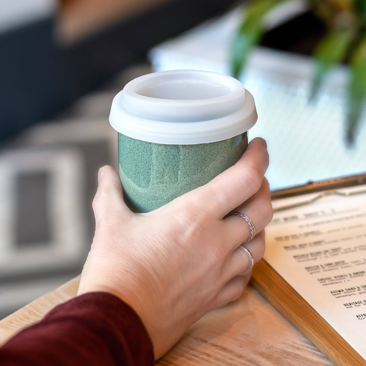 Emerald 12oz Ceramic Travel Mug – Reusable &amp; Stylish
