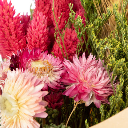 Pink Mixed Dried Flower Bouquet