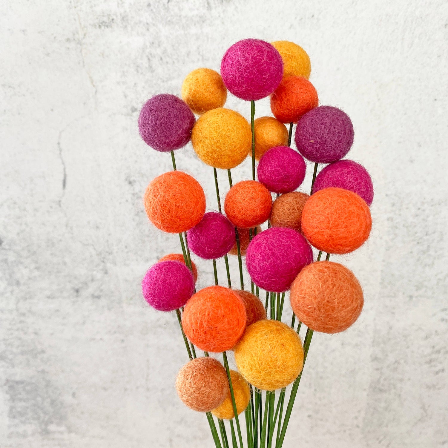 Felt Flower Ball Bouquet Singles Tulip Fields