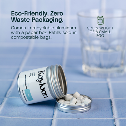 Kaylaan Mouthwash Tablets –Plastic-Free, Travel-Friendly Tin