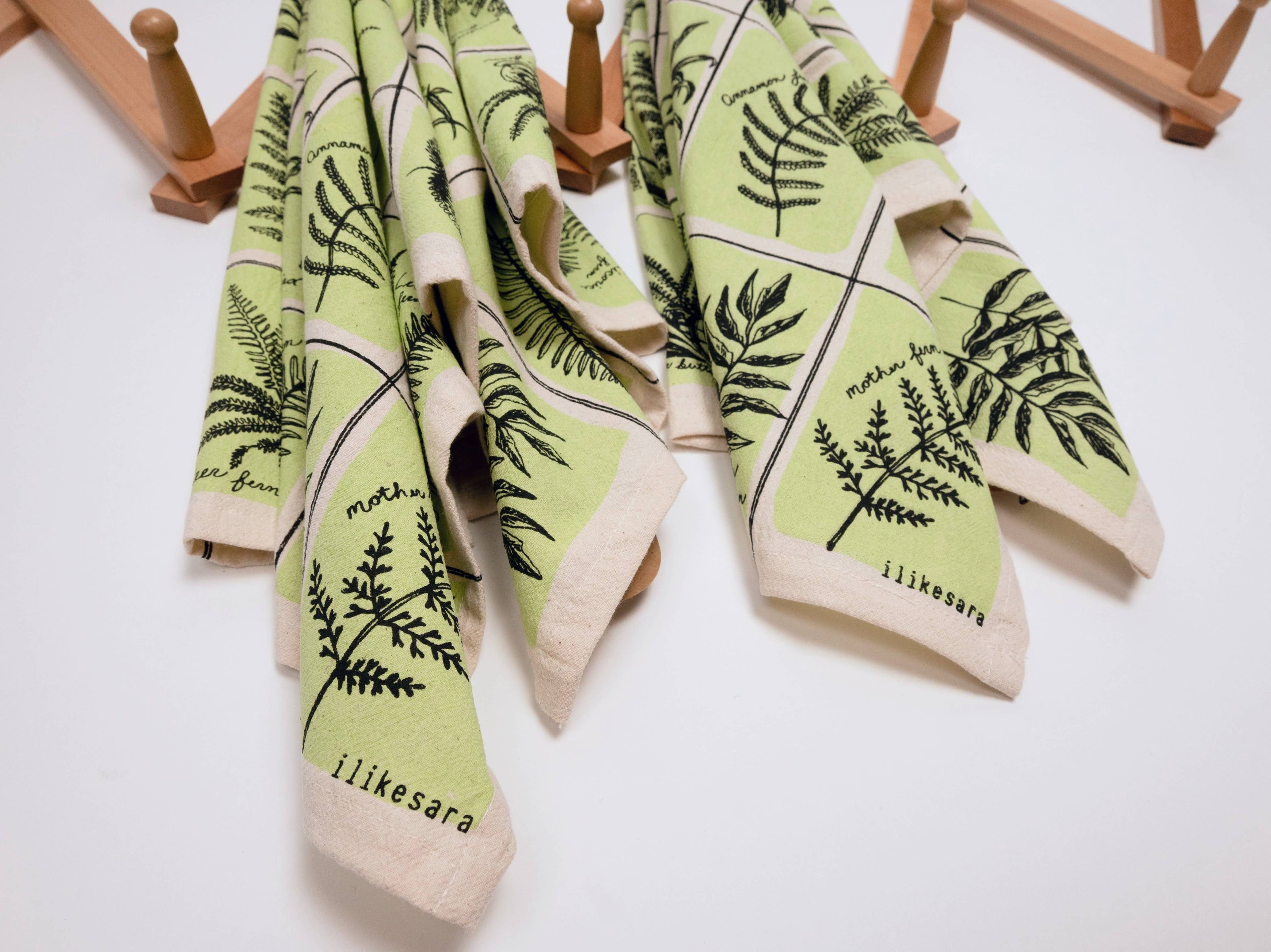 Tea towel | fern specimens - cotton flour sack kitchen dish cloth
