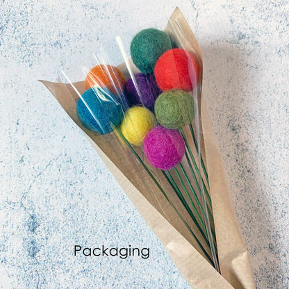 Set of 6 Felt Heart Ball Bouquet Tulip Fields