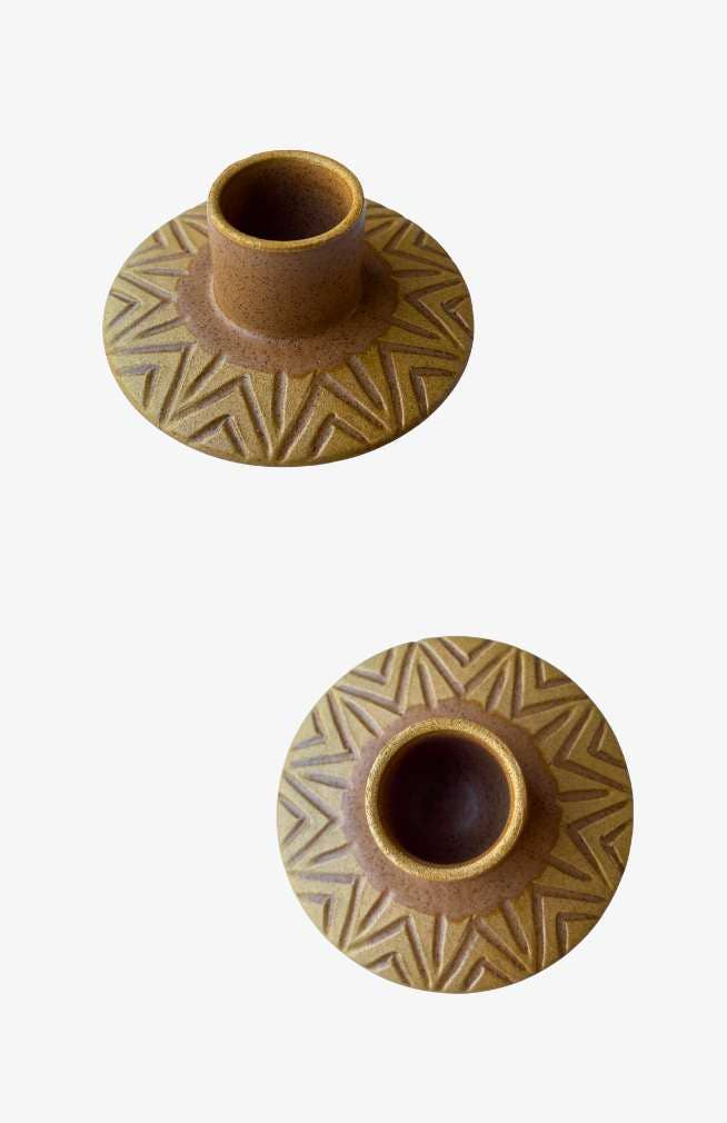 Candleholder w/Mountain Design