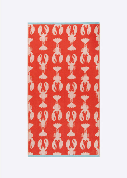 Anorak Lobster Organic Cotton Hand Towel