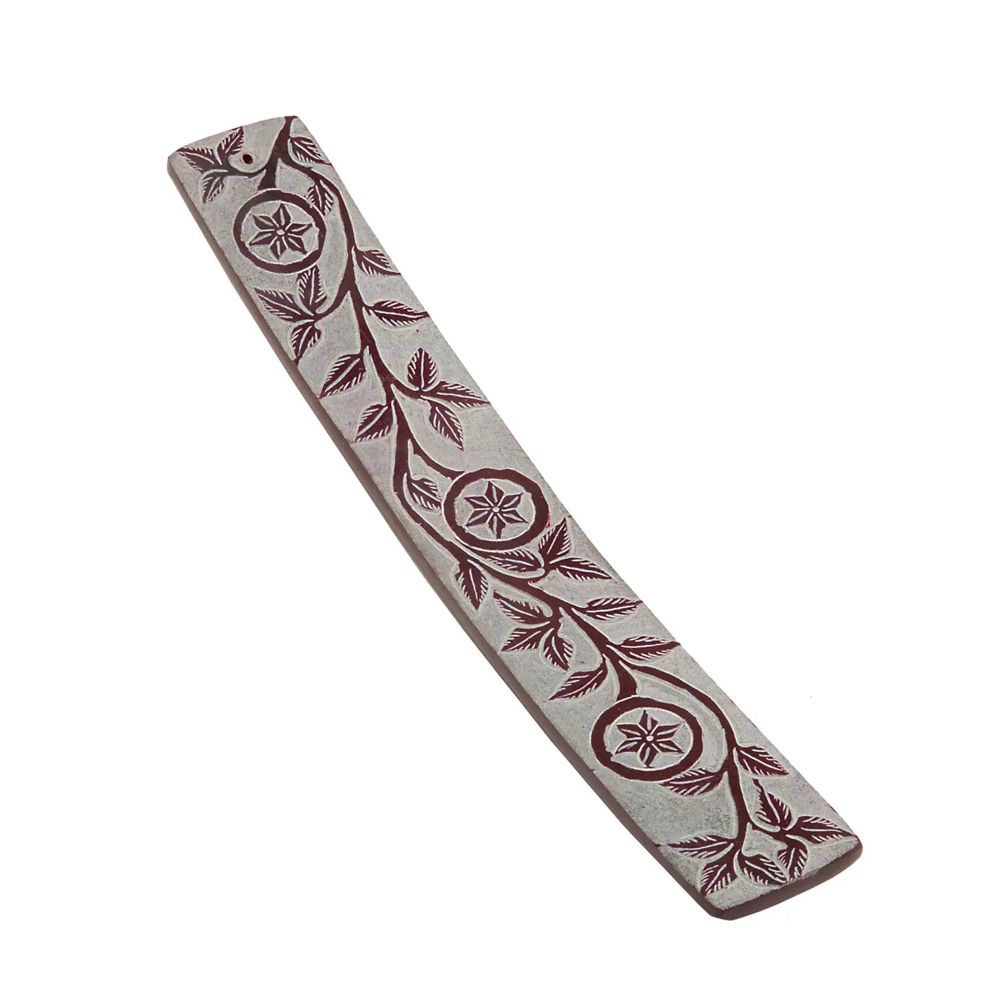 Carved Floral Vine Incense Holder - Soapstone