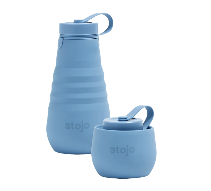 collapsible silicone water bottle with lid