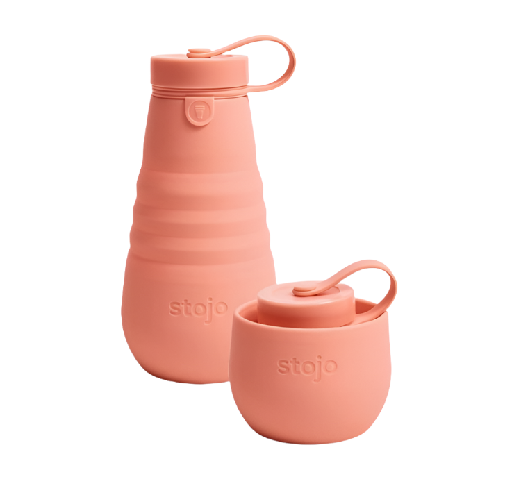 collapsible silicone water bottle with lid